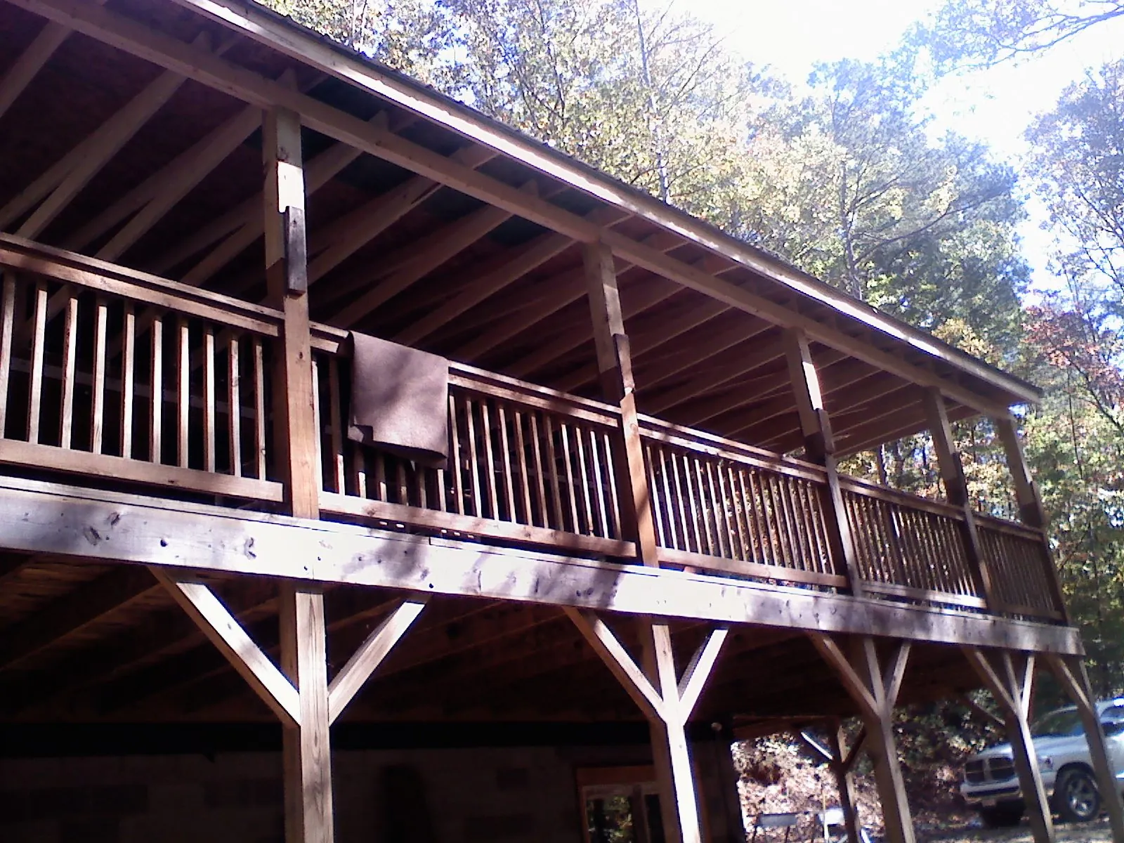 Timber framing under a new elevated porch and deck — Roof Leak Repair in Cartwright by Roofing Brothers